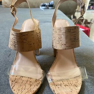 Miss Lola Cork Chunky High Heels